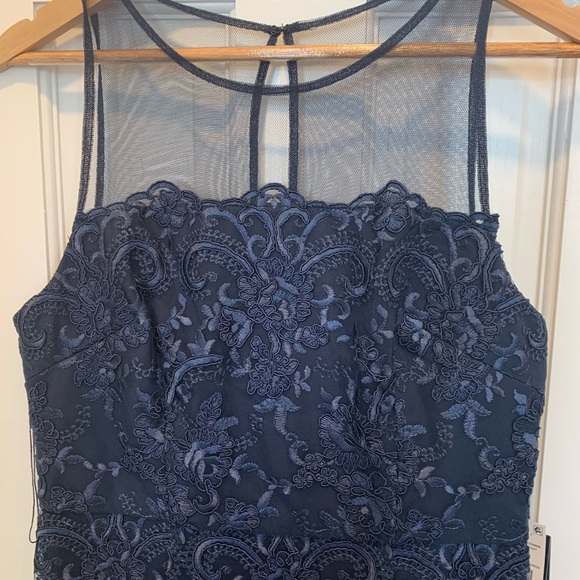 Adrianna Papell Embroidered Illusion Sheath Dress - Picture 6 of 8